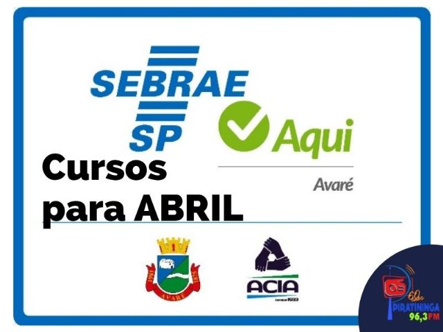 SEBRAE + AVAR - CURSOS EMPREENDEDORES GRATUITOS